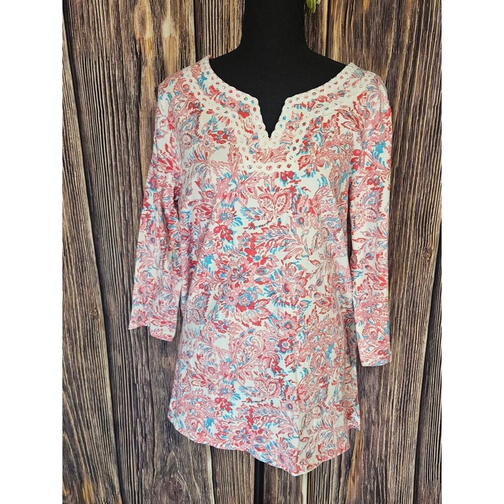 Talbots Lace Trim Knit Tunic Plus Size X